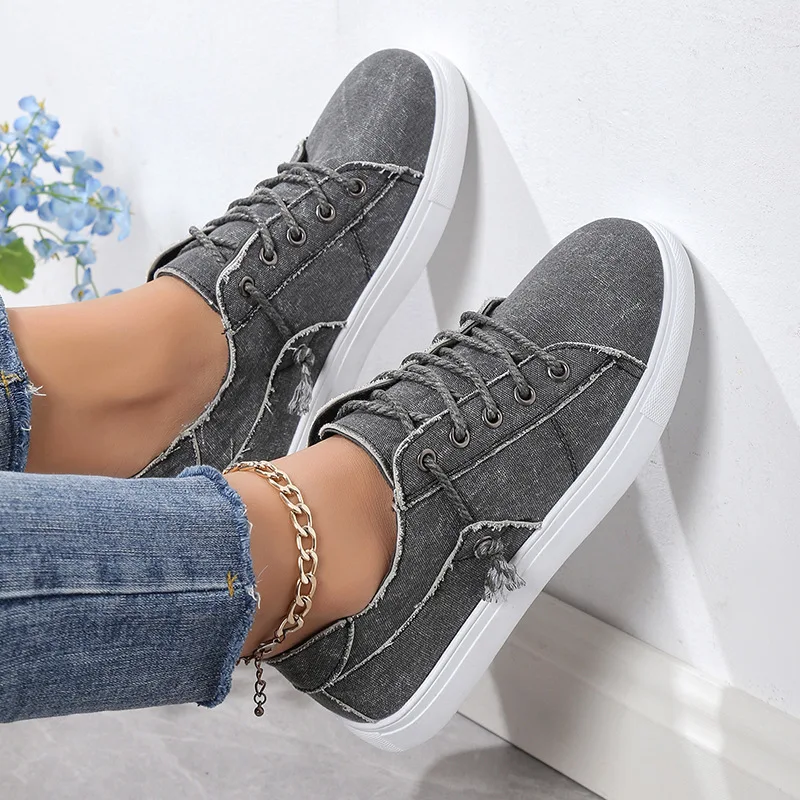 2024 new Solid color women comfortable canvas fashion casual shoes