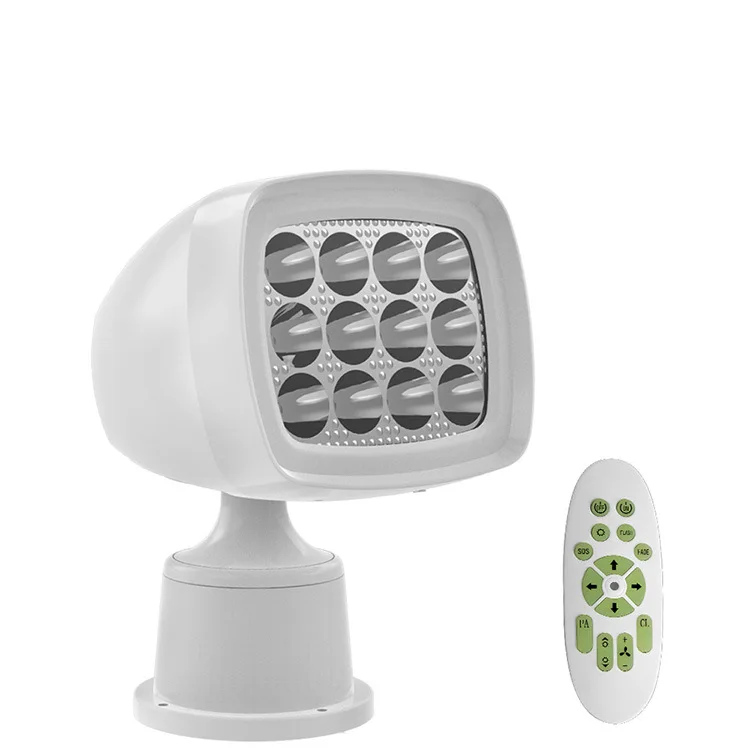 Powerful 60W Highlight Marine LED Search Light 12V 24V Remote Control Multifunction Boat Patrol Spot Lights