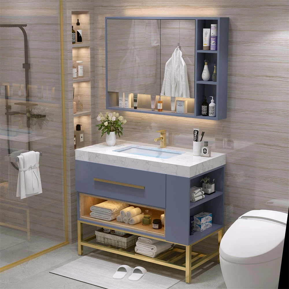 House furniture supplier 80cm-150cm floating bathroom vanity mdf wood cabinet