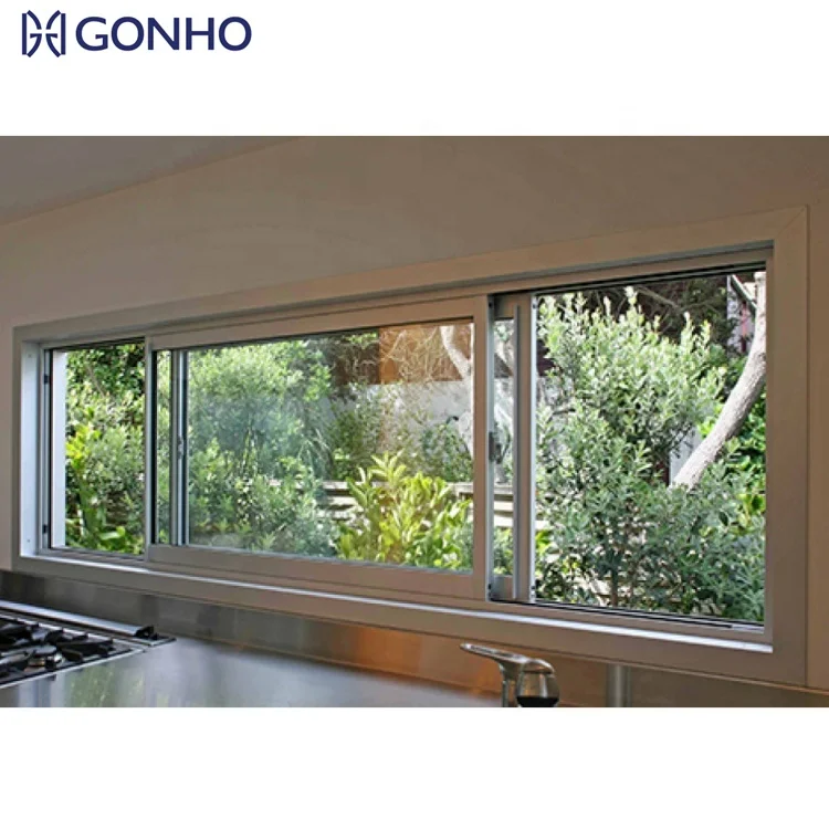 GONHO Product Manufacturer Modern Grill Design Kitchen Used Easy Sliding Window Aluminum Windows And Doors