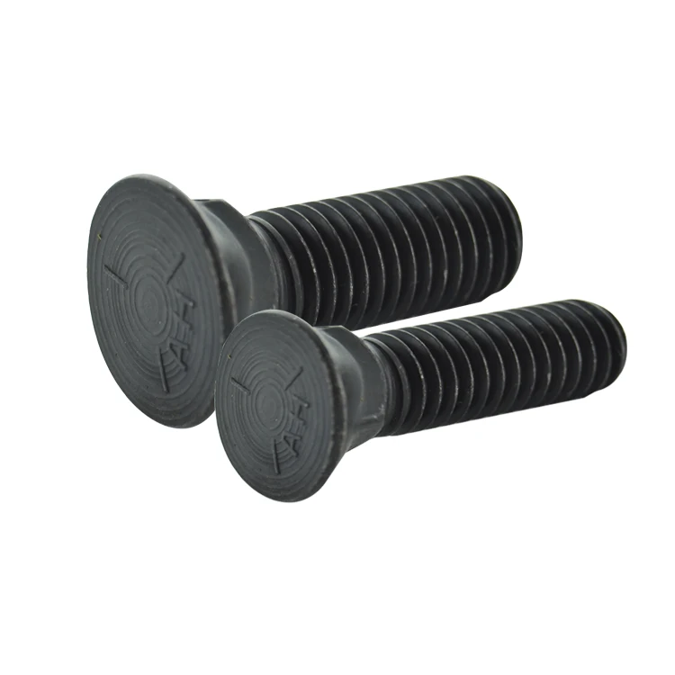 Custom zinc plated black steel flat dome head plow bolts