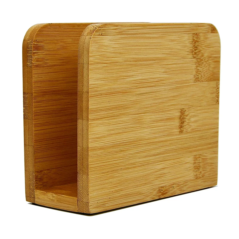 Custom Country Rustic Farmhouse Bamboo Napkin Holder Freestanding Tissue Dispenser for Kitchen