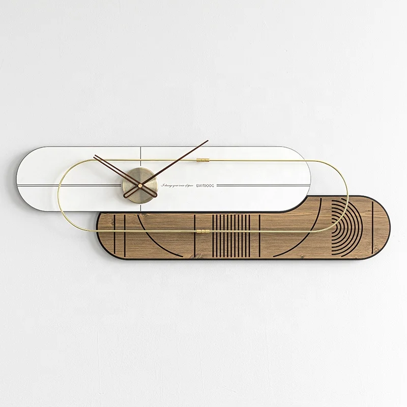 EMITDOOG Minimalism Industrial Design Black Metal Wall Art Clock Modern Wall Clocks For Home Decor Minimalist Modern Wall Clock