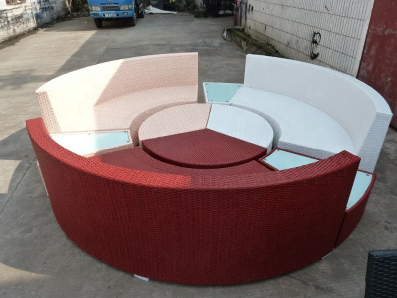 
Contemporary U Shape Large Rattan Sofa Sectional Outdoor Wicker Curved Sofas Outdoor Furniture S214 