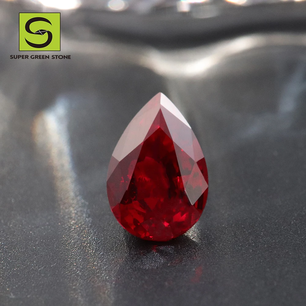 SuperGS SGSLGR06 Wholesale Hydrothermal Sapphire Emerald Cut Created Loose Lab Grown Gemstones Lab Loose Ruby