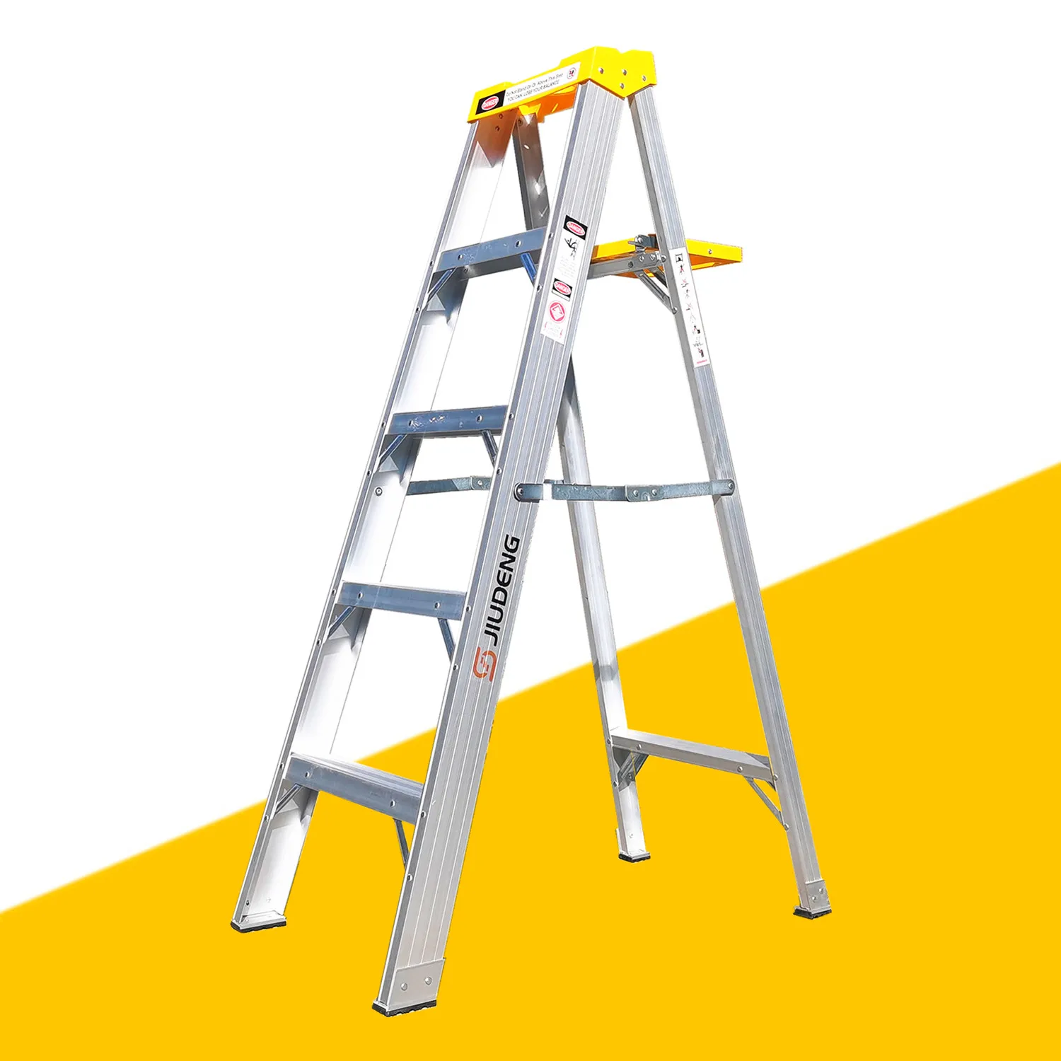 2024 экономичный, дешевая цена, складная алюминиевая лестница с ящиком для инструментов