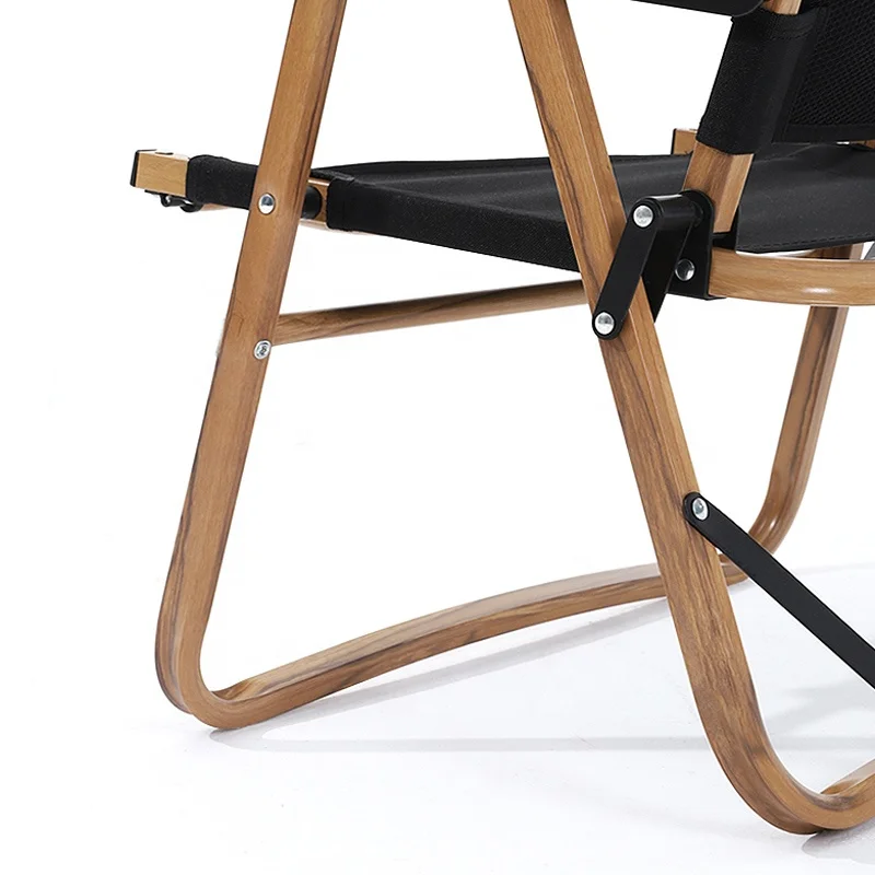 SUNNYFEEL Outdoor Furniture Portable Camping Chairs Folding Outdoor Steel Wood Grain Foldable Fishing Kermit Chair