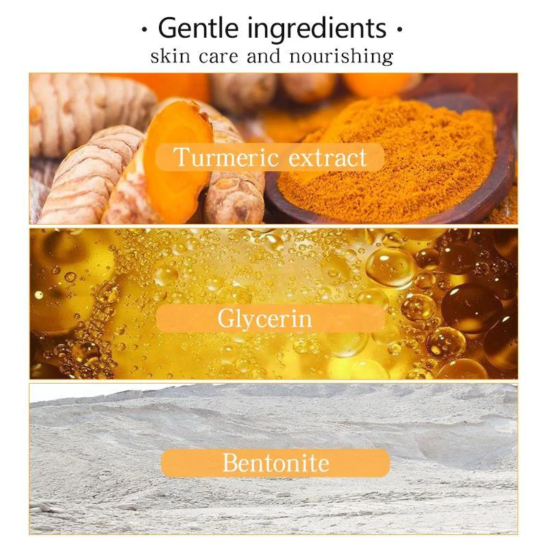 Vegan Facial Skin Care Vitamin C Exfoliating Blackhead Firming Turmeric Face Mud Clay Mask