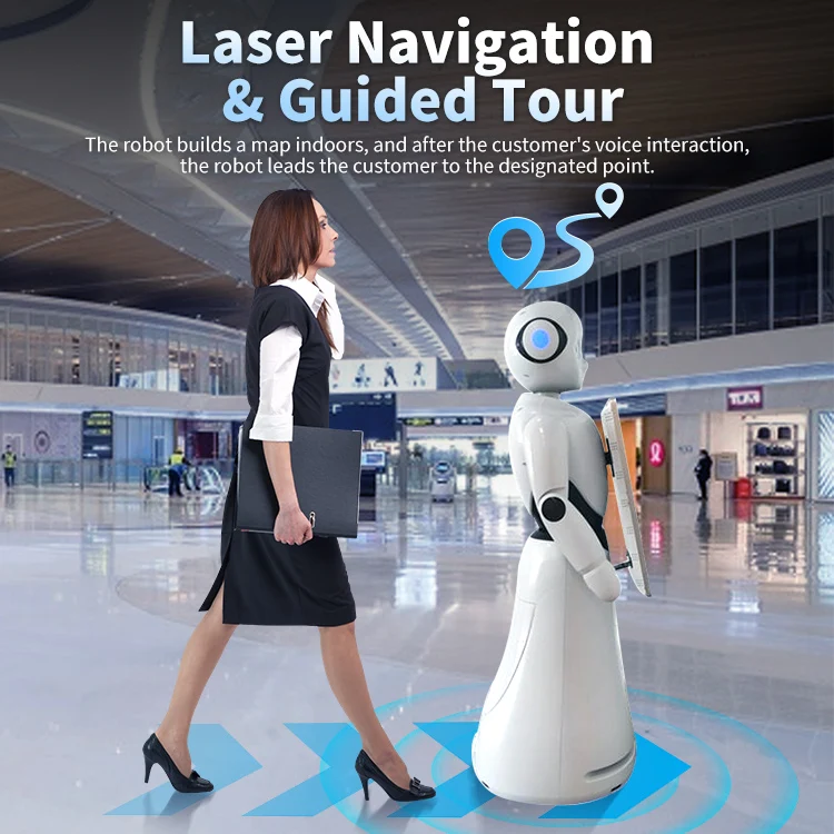 ELUEYES AI Smart Welcome Guide Face Recognition Advertisement Commercial Service Bank Efficient Remote Control Reception Robot