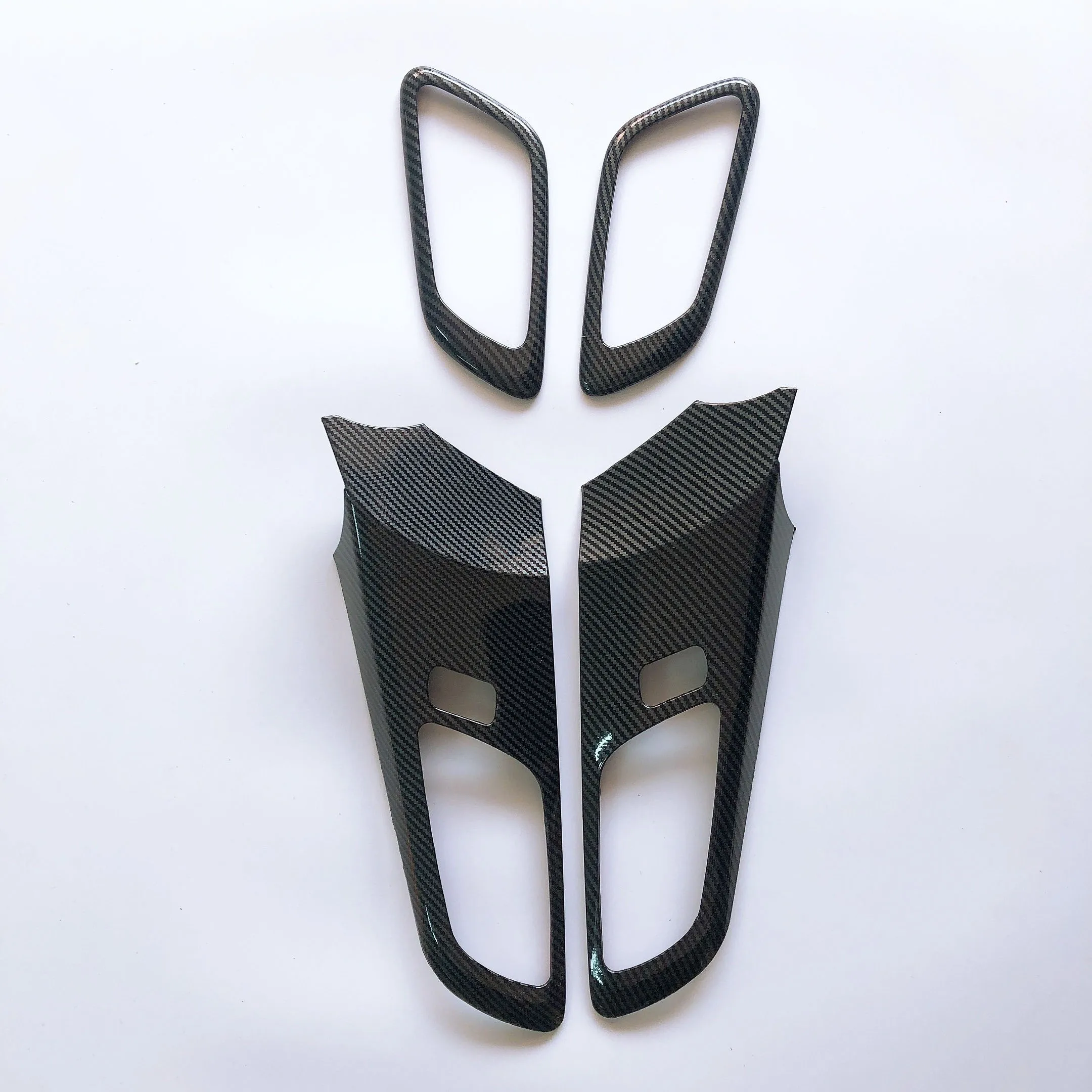 4Pcs Carbon Fiber Car Interior Door Handles Outer Frame Cover Trim Car Accessories for Ford RANGER 2015 2016 2017 2018 2019 2020