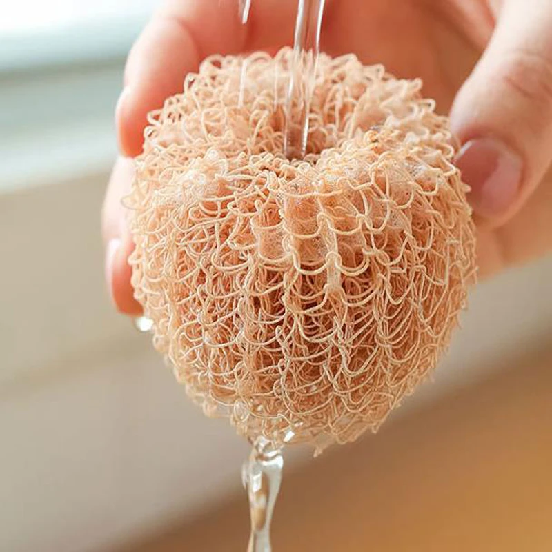 Kitchen Egg Shell Cleaning Brush with Handle Pot Washing Brush Degradable Fiber Cleaning Ball Tools