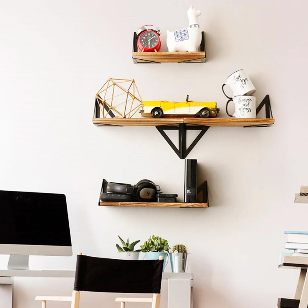 funko pop box wall mount display shelf home decor 3 tier metal wall shelf wall punch-free storage rack shelf