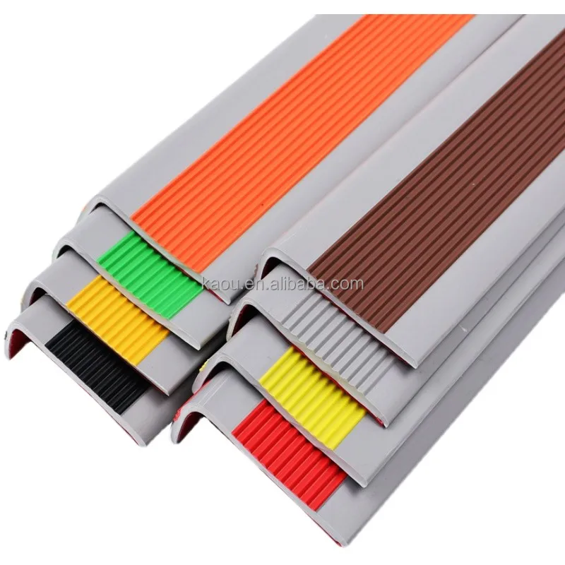 Anti Skid PVC/Rubber Stair Treads Inserts Edge Protective Step Nose Profile Stair Nosing Seal Strip