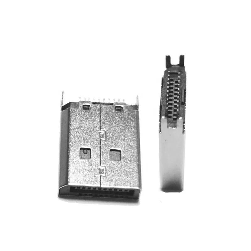 DP Male Connector 20Pin black LCP nickel plating  Displayport connector
