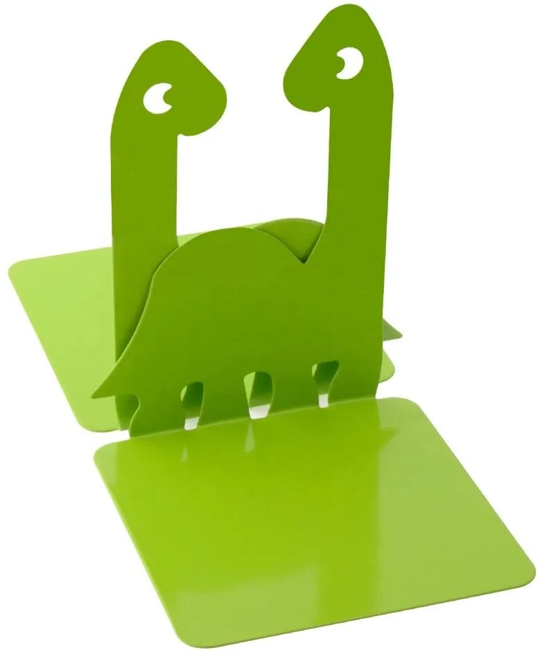 Hot Selling Metal Bookends Book Stand Cute Animal Dinosaur Book Ends for Desktop