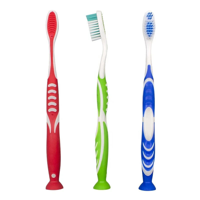 Factory Custom Good Quality Deep Clean Manual Suction Cup Portable Economic Adult Soft Toothbrush for Daily Life