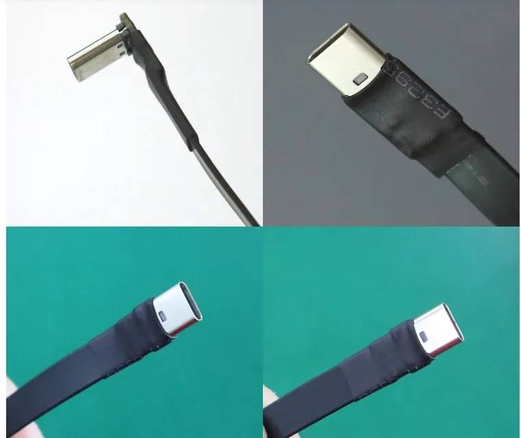 USB 3.1 Type C to Type C Extension Cable 90 Degree Adapter FPC FPV Ribbon Flat USB C Cable 3A 10Gbps EMI Shielding