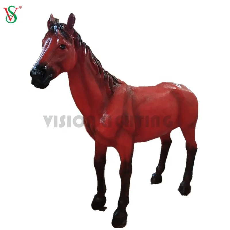 Zoo Theme Park Outdoor Decor 5 years Warranty Fiberglass Resin Horse Statue Motif Sculpture Light