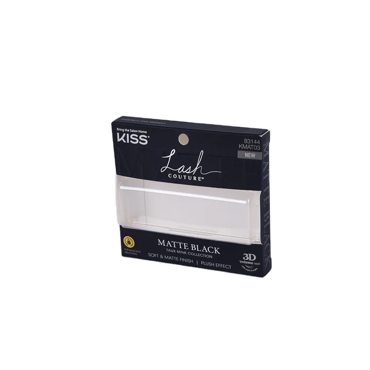 Custom size silver stamping LOGO  False eyelashes box packaging with blister tray