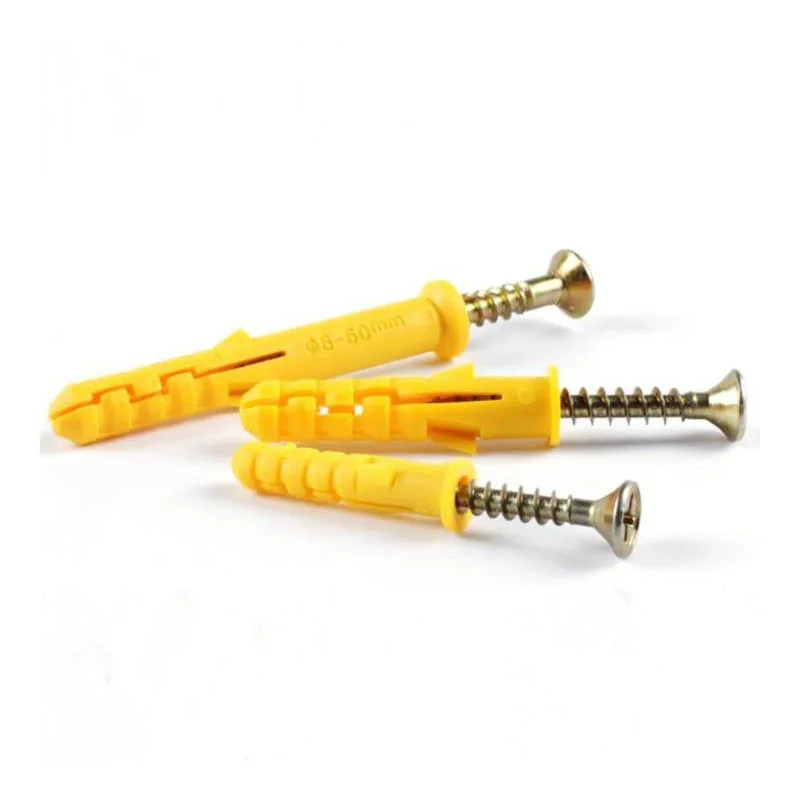 M6 M8 M10 Yellow Plastic Anchor Bolt Plug Low Price Drywall Expansion Anchors Steel Nylon Material Metric Measurement System