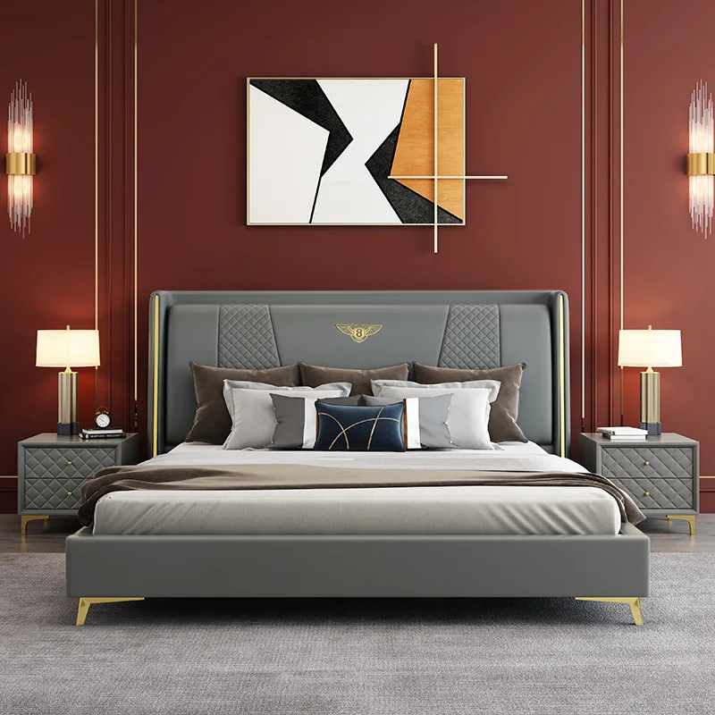 
Hot selling professional wholesale modern wooden frame king size platform bed with storage 