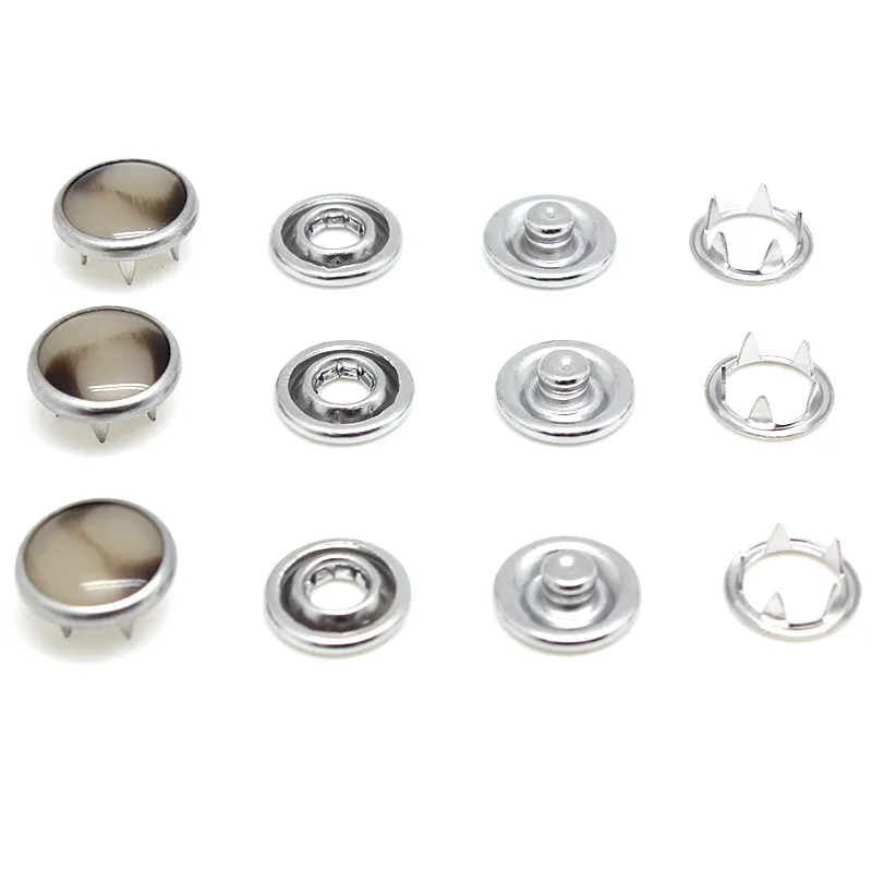 Pearl prong snap button with #222 under parts in nickel color, pearl prong snap button for shirt