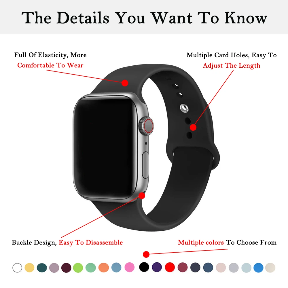 Пользовательские Женские Мужские Силиконовые смарт-часы ремешок для Apple Watch