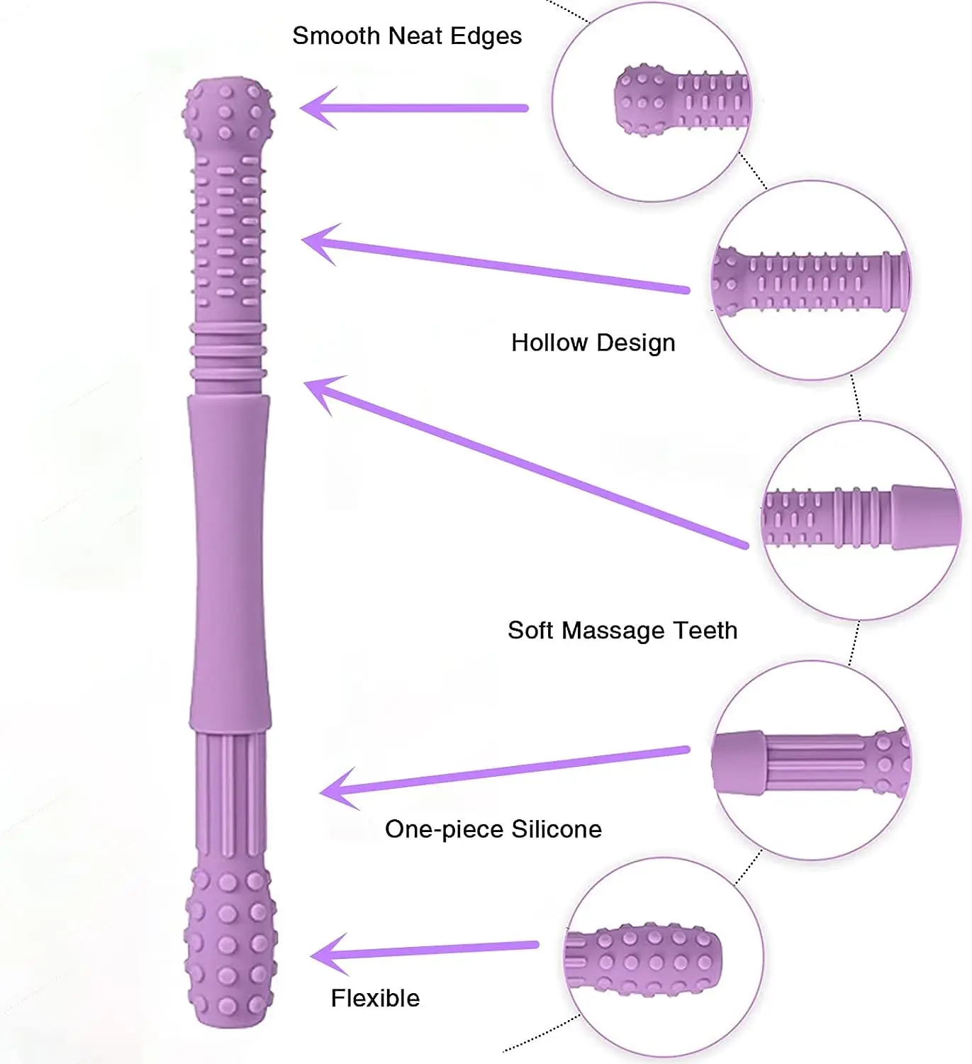 High Quality BPA Free Silicone Baby Teething Tubes Chew Straw Toy Soothing,Tubes Teething Toys for Babies 3-12 Months