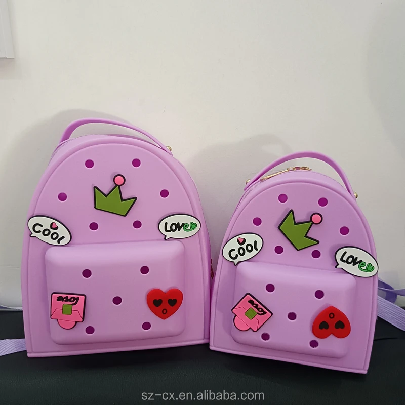 women kids fashion cute creative cartoon bogg eva back pack diy charm handmade bookbag backpack
