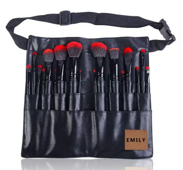 Factory Direct Wholesale Black and Red Hair Makeup Brush 18 pcs Airbrush