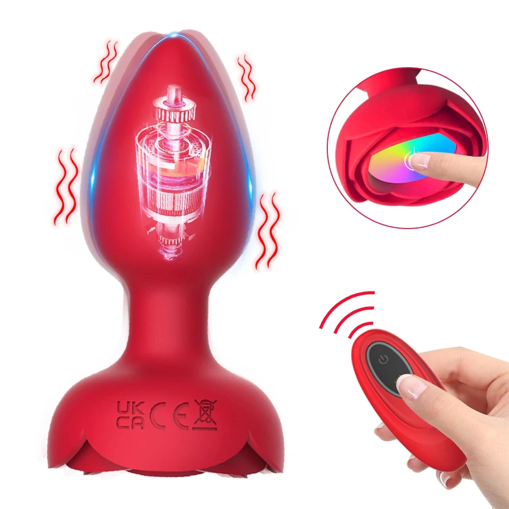 Wireless Remote Control G-Spot Anal Vibrators Flashing Light Prostate Massage Sex Toys Vibrating Anal Butt Plug For Men Women