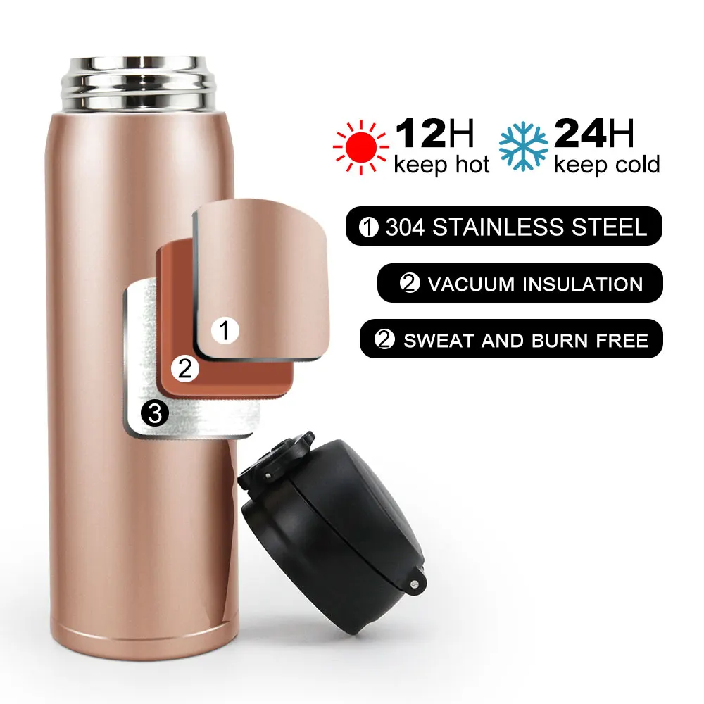 Brand Customized Stainless Steel Vacuum Drinking Water Bottle Thermos