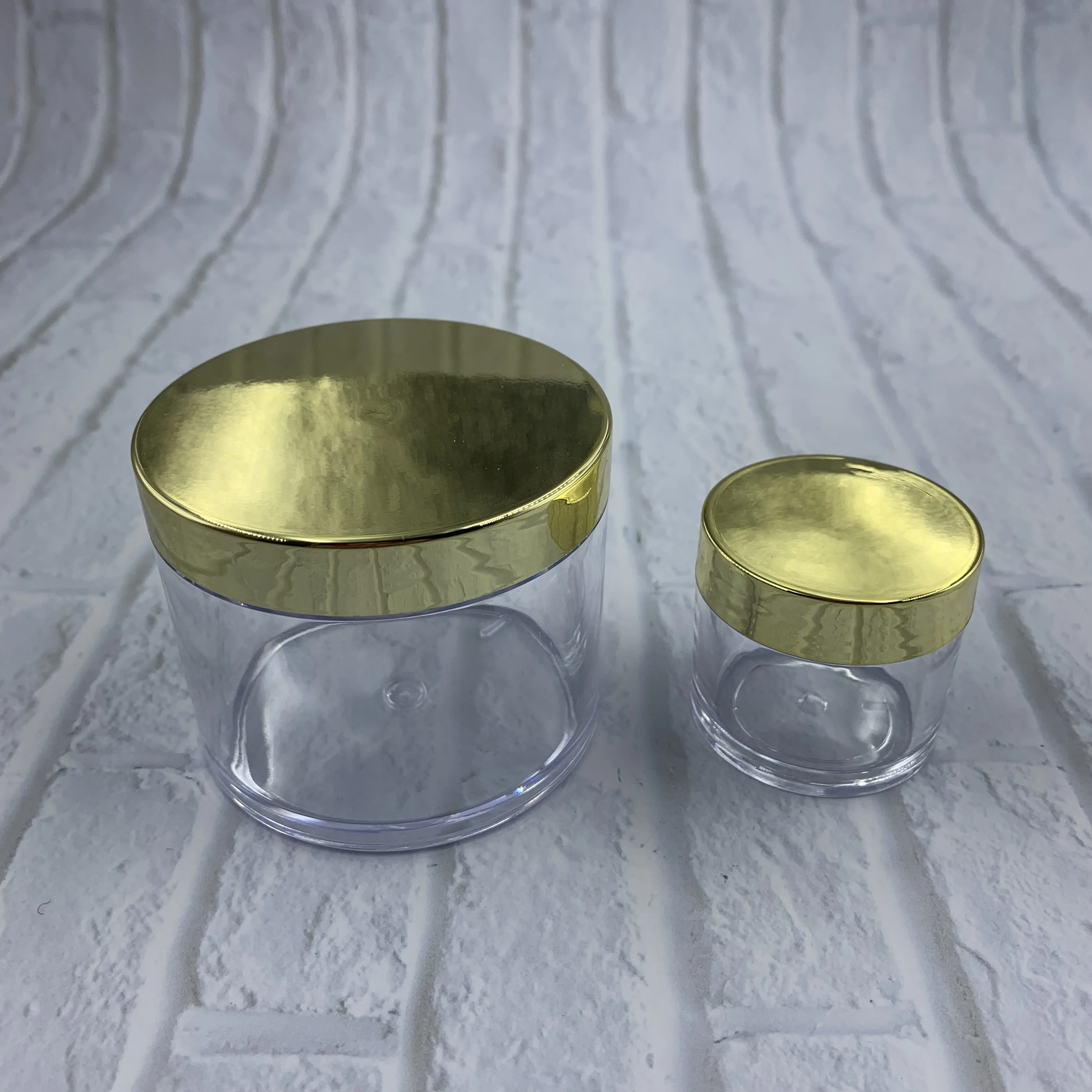 Акция 20 г 30 г 1 унция ps Прозрачные пустые пластиковые маленькие косметические банки упаковочный контейнер для крема банка с rosegod серебристо-розовый