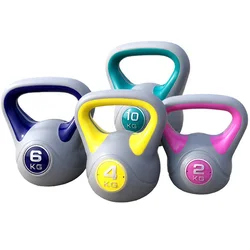 Hot Selling Double Color Custom Logo Vinyl Coated Cement Kettlebell