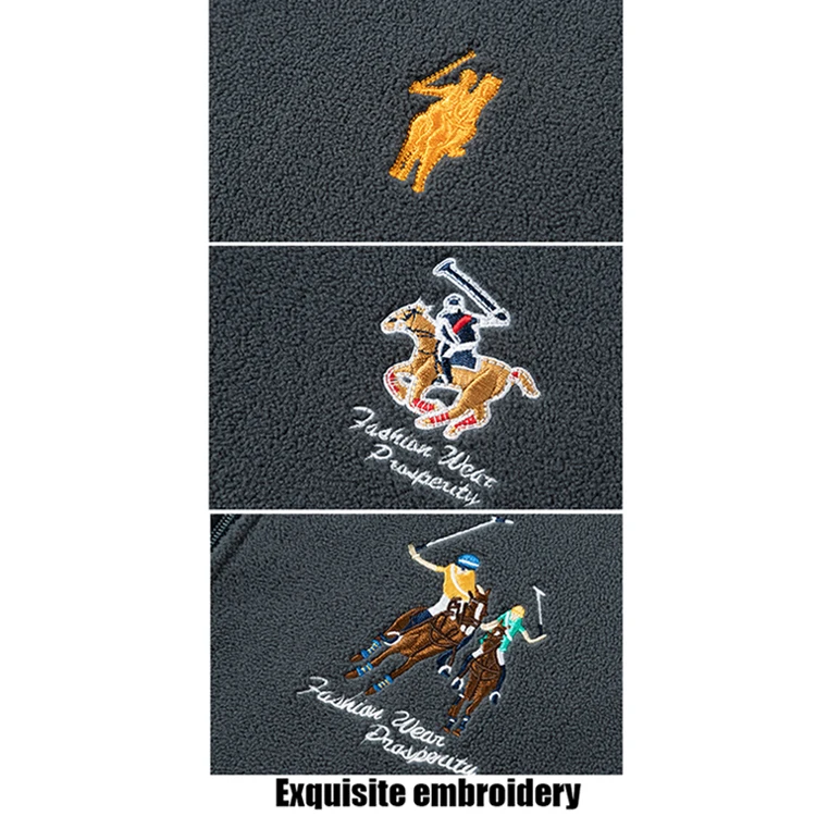 Thickened custom men anorak windbreaker sport jacket stand collar polar fleece coat jacket for man