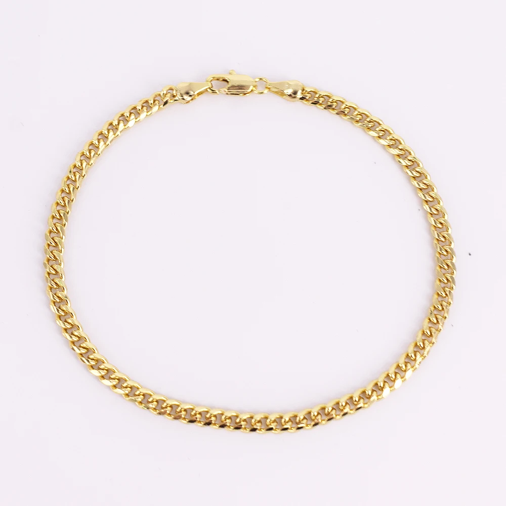 
S0188 18K real gold-plated, simple chain anklet 