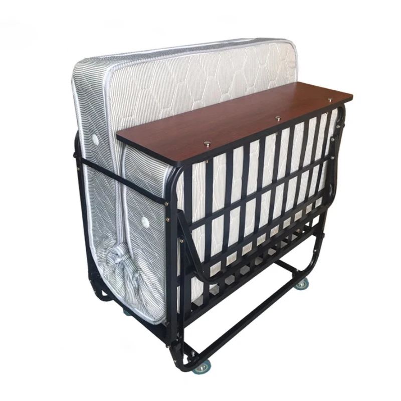 Wholesale Folding Bed Mattress Bed Frame Portable Foldable Roll Away Adult Bed for Guest Memory Foam Mattress