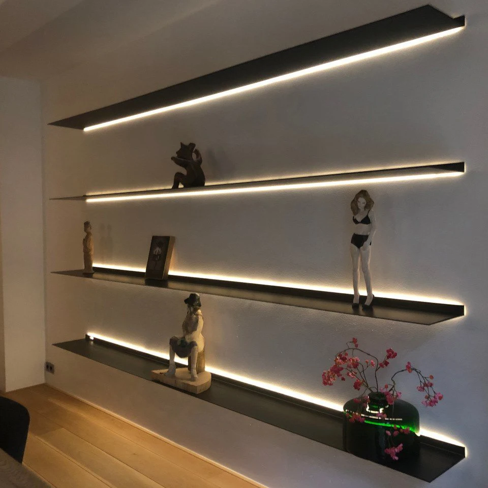 Aluminium wall shelf with integrated lighting WALL SHELF with light