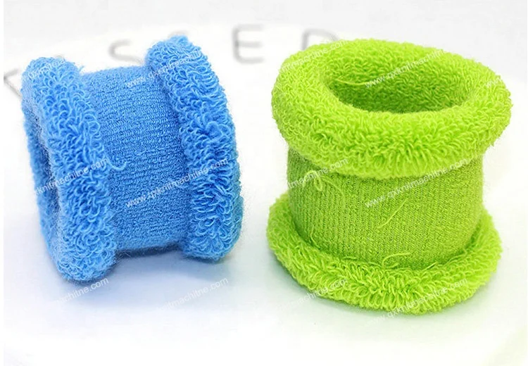 seamless hair donut elastic terry hair band polyester jacquard hairband cord spandex bun making knitting machine