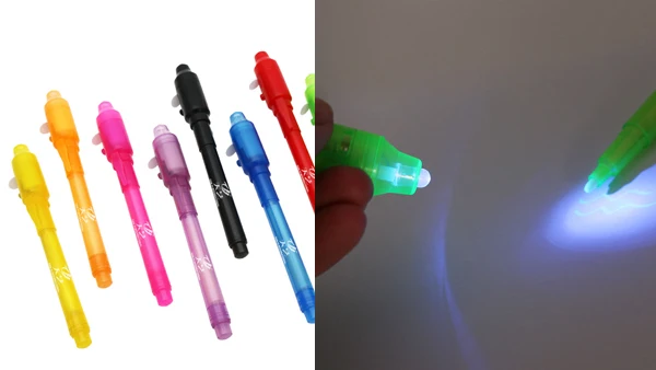 Invisible Disappearing Ink Pen Marker Secret Message Writer with UV Light Fun Activity for Kids Party Favors Ideas Gifts