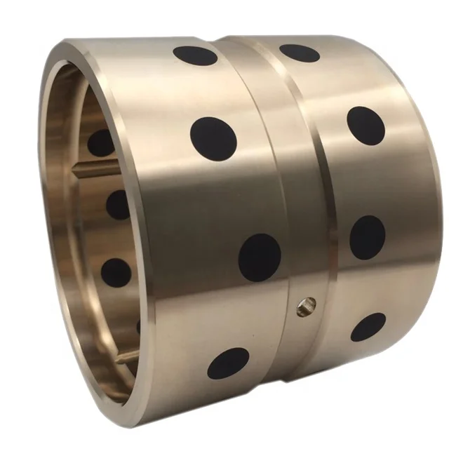 Pile machinery parts copper sleeve custom alloy brass oilless bushings with graphite