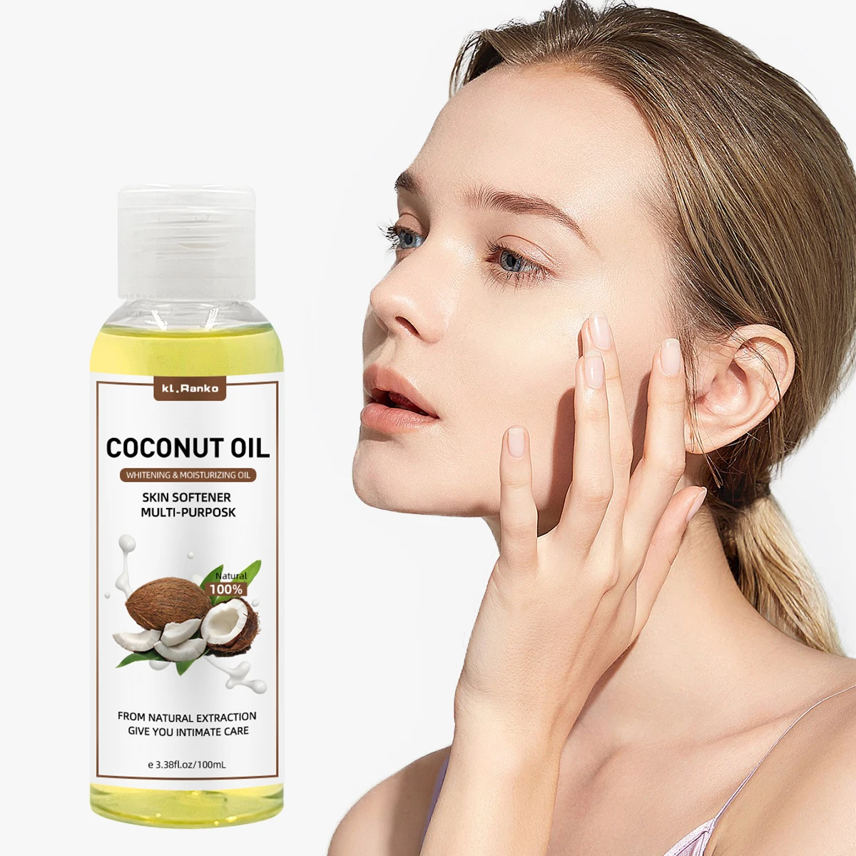 OEM ODM Custom Logo Natural Organic Pure Coconut Massage Oil Whitening Moisturizing  Essential Oil For Hair  Body Care Products