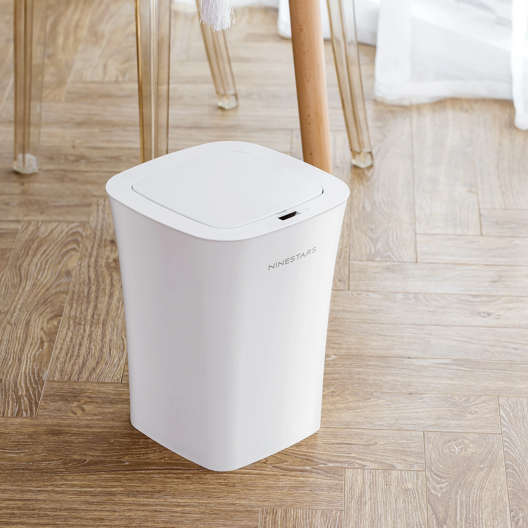 Smart Sensor Waste Bin square shape10L IPX3 Waterproof Electric Automatic Inductive Trash Can ABS+PP Trash Bin