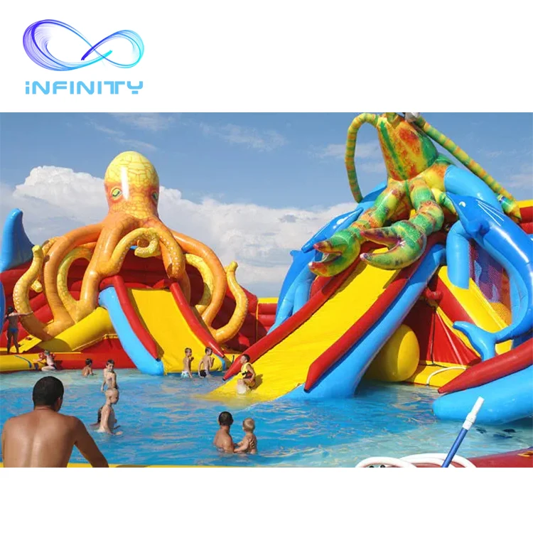 Hot selling Amusement inflatable park summer swimming pool water park outdoor inflatable water park for adults