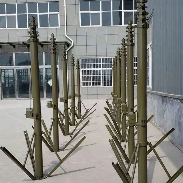 22m 25m 30m Mobile Telescopic Mast Tower Antenna Tower Mast with Guy Wire