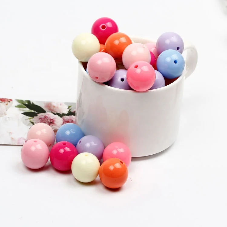 High Quality DIY Jewelry Accessories Beads 8MM Acrylic Candy Color Round Plastic