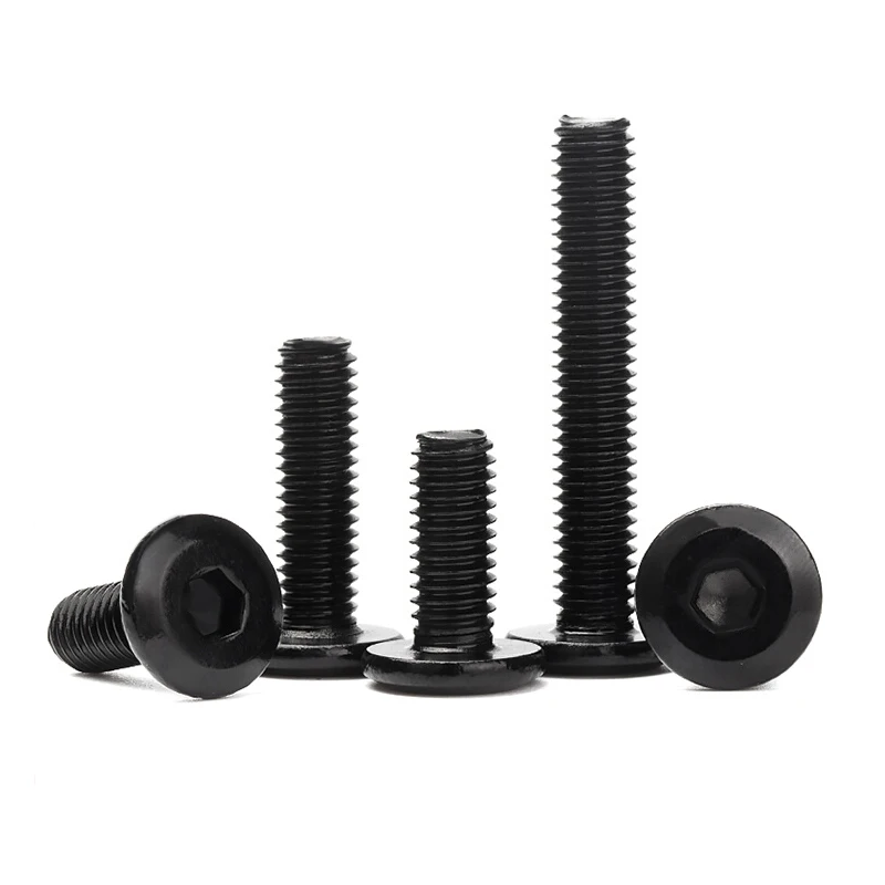 M2 Thread Size Steel Carbon Steel Bolts Beveled Flat Head Socket Hex Countersunk Screws Black Connector Furniture-M3 M4 M5 M6 M8