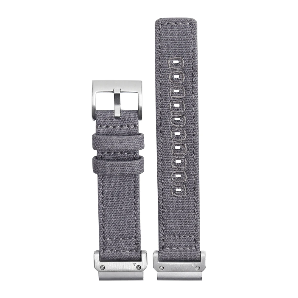 Hot Sale Canvas Fabric Watch Strap For Garmin Fenix 6X 18/19/20/21/22 mm Two Piece Of Wrist Band With 304L/316L SS Buckle