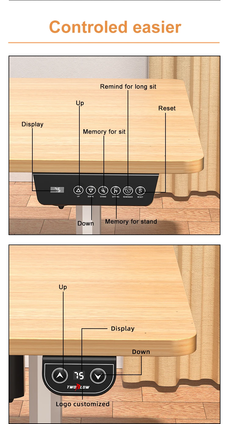 Stable Lifting Desk Home Office Height Adjustable Computer Smart Electric Sit Stand up Office Furniture
