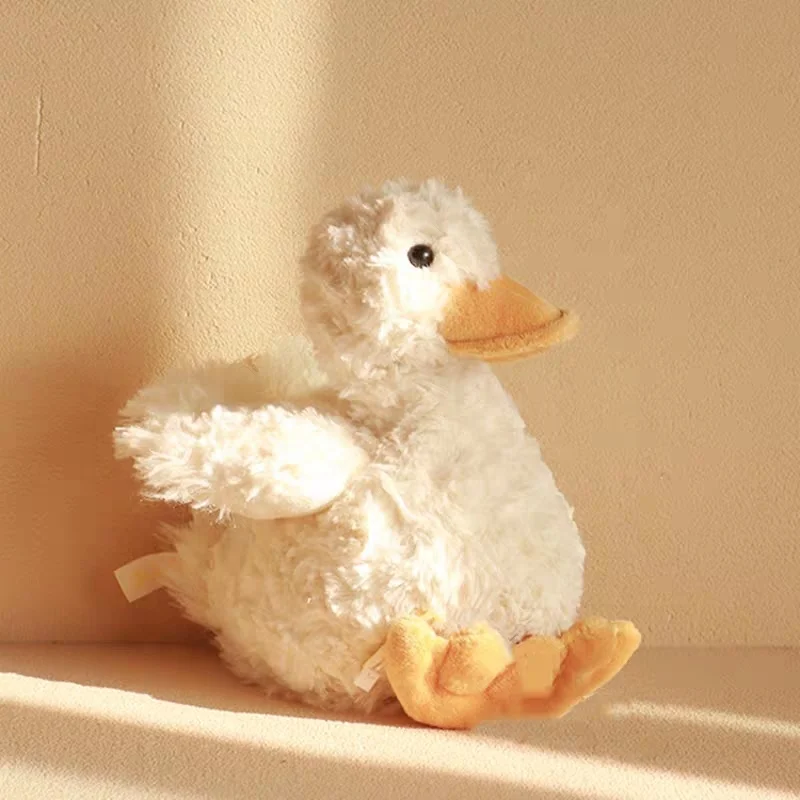Lovely beige cream swan soft toys duck doll stuffed toy plush duck goose toy